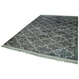 224x320 cm Geometrik Halı Siyah Geometrik Yün El Dokuma Modern Geometrik Etnik Eskitme Desenli Boho Oturma Odası Salon Yolluk Koridor Mutfak Halısı