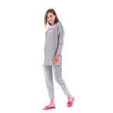 2278_Kadın Tesettür Homewear Eşofman Takımı – Bisiklet Yaka Sweat, Dikiş Detaylı, Havuç Fit Alt, 85 cm Tunik Boy
