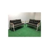 2+2Balkon-Bahçe-Kafe-Çay Seti-Koltuk Takımı-Oturma Grubu-Ofis Koltuğu 2+2 Beyaz Profil Demir