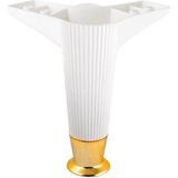 22CM Lüx Plastik Beyaz Ayaktv Ünitesi Kanepe Koltuk Baza Vb. Ürünler Için Sağlam ve Estetiktir (Vidalar Dahildir) - Beyaz\Gold