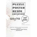 22lik KAHVERENGİ Puzzle Poster Resim Çerçevesi PVCli Postersiz Resimsiz Çerçeve (Platin, 50x70)
