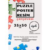 22lik KAHVERENGİ Puzzle Poster Resim Çerçevesi PVCli Postersiz Resimsiz Çerçeve (Siyah, 35x50)