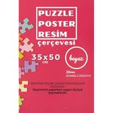 22lik Puzzle Poster Resim Çerçevesi PVCli Postersiz Resimsiz Çerçeve (Beyaz, 35x50)