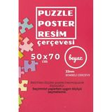 22lik Puzzle Poster Resim Çerçevesi PVCli Postersiz Resimsiz Çerçeve (Beyaz, 50x70)