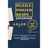 22LIK Puzzle Poster Resim Çerçevesi Pvcli Postersiz Resimsiz Çerçeve (Eskitme Altın, 48X68) - Genel