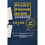 22lik Puzzle Poster Resim Çerçevesi PVCli Postersiz Resimsiz Çerçeve (Eskitme Altın, 48x68)