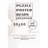 22lik Puzzle Poster Resim Çerçevesi PVCli Postersiz Resimsiz Çerçeve (Platin, 35x50)