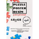22lik Puzzle Poster Resim Çerçevesi PVCli Postersiz Resimsiz Çerçeve (Siyah, 48x68)