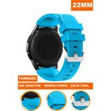 22mm saatlerle uyumlu desenli soft silikon saat kordonu kayışı a57-turkuaz