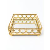 22x22x8 cm, 1 Adet, gold aynalı tepsi, hediyelik eşya, FIGURINE, Hediyelik eşya