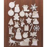 23 Adet Ahşap Yılbaşı Süsü 6-8cm