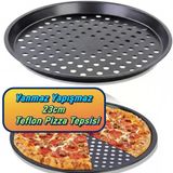 23 Cm Delikli Teflon Pizza Tepsisi | Yanmaz Yapışmaz | Fırın Kabı Fırın Tepsisi