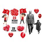 23 Nisan 29 Ekim Süsleme 15 Adet Ay Yıldızlı Balon