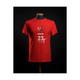 23 Nisan Bayram Takvimi Atatürk T-shirt , Çocuk Bayramı Baskılı Çocuk Kısa Kollu Kırmızı T-shirt