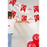 23 Nisan Bayramı Temalı Flama, Çocuk Bayramı Sınıf Ev Süsleme Okul Süsleme Hasır Ipli Flama Seti