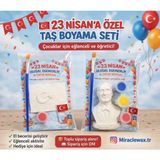 23 Nisan Çocuk Aktivite Seti Taş Boyama Eğlenceli Hobi