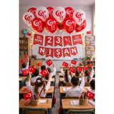 23 Nisan Dekoratif Süsü Flama Okul Süsü, Atatürklü Balon, Türk Bayrağı Pano Süsleri 2026