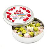 23 Nisan Hediyesi Çifte Kavrulmuş Lokum (Metal Yuvarlak Kutu) 300g