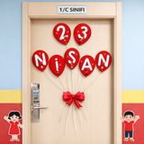 23 Nisan Kapı Süsü Balon Görünümlü – 23 NİSAN Yazılı Sınıf Kapı Dekoru – Çocuk Bayramı Süsleme