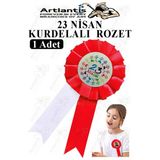23 Nisan Kurdelalı Rozet 1 Adet Yaka Rozeti Çocuk Bayram Etkinlik 15 Cm