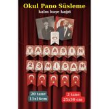 23 Nisan Okul Pano Süsleme Seti Yaşasın 23 Nisan Afiş & Bayraklı Süs Kalın Kuşe Kağıt Standart