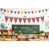 23 Nisan Üçgen Flama Seti 10’lu – 2 Metre Banner, Sınıf ve Okul Süsleme Dekorasyonu