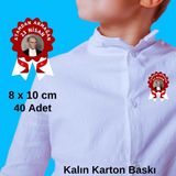23 Nisan Ulusal Egemenlik ve Çocuk Bayramı Karton Yaka Rozeti 40 Adet | Okul Etkinlik Yaka Kartı Seti