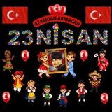 23 Nisan Ulusal Egemenlik ve Çocuk Bayramı Pano Süsü / Okul ve Sınıf Panosu Figür Seti - Çok Renkli