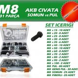 231 Parça M8 Akb Cıvata Seti + 13 Lokma Tornavida