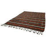 236x330 cm Çizgili Kilim Kahverengi Çizgili Yün El Dokuma Modern Geometrik Etnik Eskitme Desenli Boho Oturma Odası Salon Yolluk Koridor Mutfak Halısı