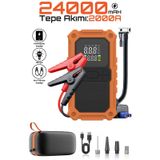 24.000mah Şarjlı Powerbank Özellikli Çantalı 2000a Tepe Akımlı Akü Takviyeli Oto Hava Kompresör 24.000mah