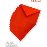 24 Adet 13*18 Kırmızı Davetiye Lüks Tebrik Kartı Mektup Mühür Cüzdan Büyük Kapasiteli Zarf - Tek Seçenek - 13x18