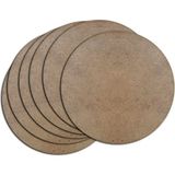 24 Adet 33 cm Doğal Ahşap Yuvarlak Supla Tahtası, 3mm (2.7mm) Kalınlık - Ahşap - Bej