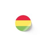 24 Adet - 7 cm Sticker Etiket - Vektörel Ülke Bayraklı Bolivia Bolivya Bayrağı