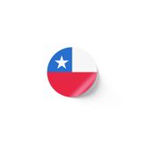 24 Adet - 7 cm Sticker Etiket - Vektörel Ülke Bayraklı Chile Şili Bayrağı