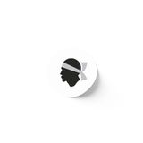 24 Adet - 7 cm Sticker Etiket - Vektörel Ülke Bayraklı Corsica Korsika Bayrağı