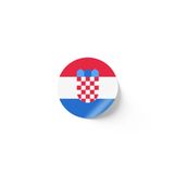 24 Adet - 7 cm Sticker Etiket - Vektörel Ülke Bayraklı Croatia Hırvatistan Hırvat Bayrağı