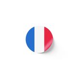 24 Adet - 7 cm Sticker Etiket - Vektörel Ülke Bayraklı France Fransa Fransız Bayrağı