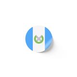 24 Adet - 7 cm Sticker Etiket - Vektörel Ülke Bayraklı Guatemala Bayrağı