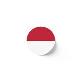24 Adet - 7 cm Sticker Etiket - Vektörel Ülke Bayraklı Indonesia Endonezya Bayrağı