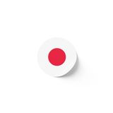 24 Adet - 7 cm Sticker Etiket - Vektörel Ülke Bayraklı Japan Japonya Japon Bayrağı