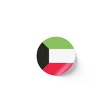 24 Adet - 7 cm Sticker Etiket - Vektörel Ülke Bayraklı Kuwait Kuveyt Bayrağı