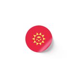 24 Adet - 7 cm Sticker Etiket - Vektörel Ülke Bayraklı Kyrgyzstan Kırgızistan Kırgız Bayrağı