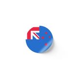 24 Adet - 7 cm Sticker Etiket - Vektörel Ülke Bayraklı New Zealand Yeni Zelanda Bayrağı