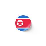 24 Adet - 7 cm Sticker Etiket - Vektörel Ülke Bayraklı North Korea Kuzey Kore Bayrağı