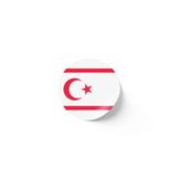 24 Adet - 7 cm Sticker Etiket - Vektörel Ülke Bayraklı Northern Cyprus Kuzey Kıbrıs Bayrağı