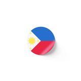 24 Adet - 7 cm Sticker Etiket - Vektörel Ülke Bayraklı Philippines Filipinler Bayrağı