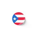 24 Adet - 7 cm Sticker Etiket - Vektörel Ülke Bayraklı Puerto Rico Porto Riko Bayrağı