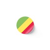 24 Adet - 7 cm Sticker Etiket - Vektörel Ülke Bayraklı Republic of the Congo Kongo Cumhuriyeti Bayrağı