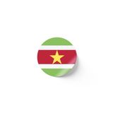 24 Adet - 7 cm Sticker Etiket - Vektörel Ülke Bayraklı Suriname Surinam Bayrağı